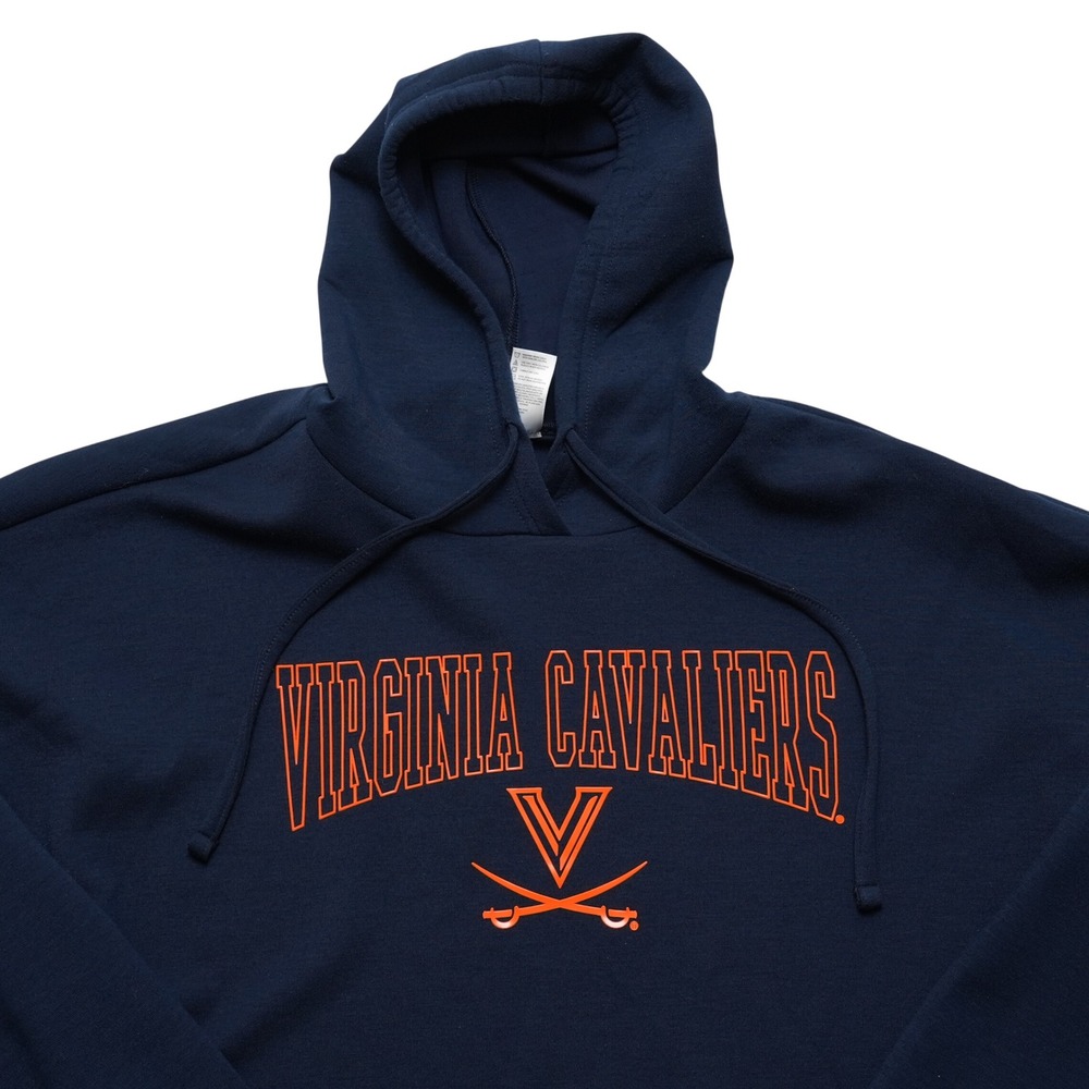Sideline Apparel Cropped Hoodie Women XL Navy UVA‎ Cavaliers Raised Print